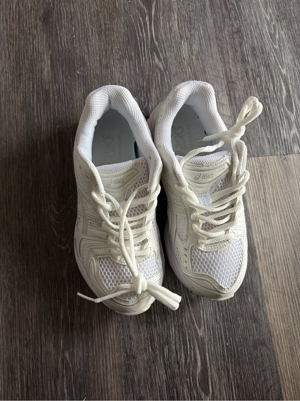 Asics White Lace-Up Mesh Sneakers